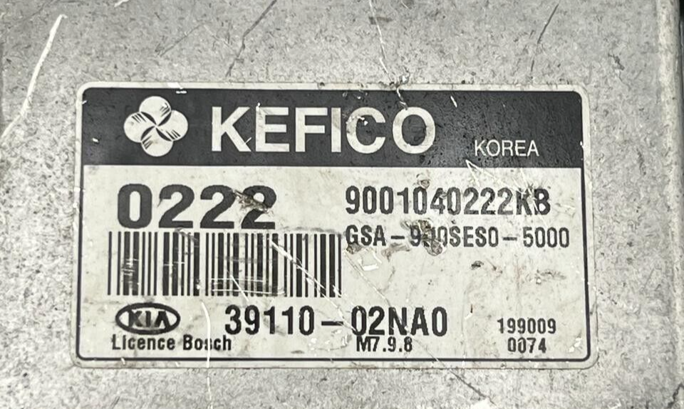 Engine Control Unit / ECU KIA 2010 39110-02NA0 3911002NA0 9001040222kb - OEM Kia Engine Control Unit