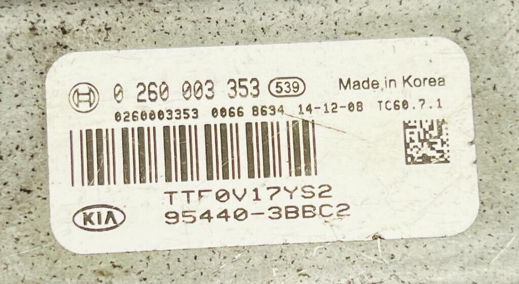 KIA OPTIMA MK3 Engine Control Unit ECU 95440-3BBC2 0260003353 TTF0V17YS2 - OEM Kia Engine Control Unit
