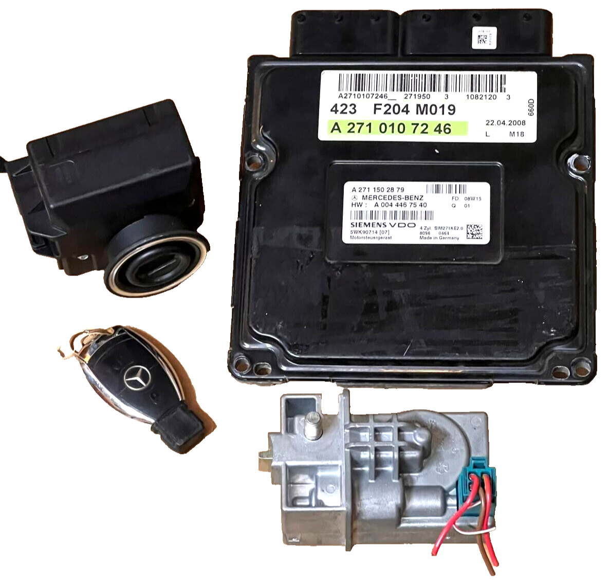 06-10 Mercedes-Benz W204 C CLASS Engine Control Module Unit ECM ECU A271 0107246 Key Set – OEM Mercedes-Benz Engine Control Unit