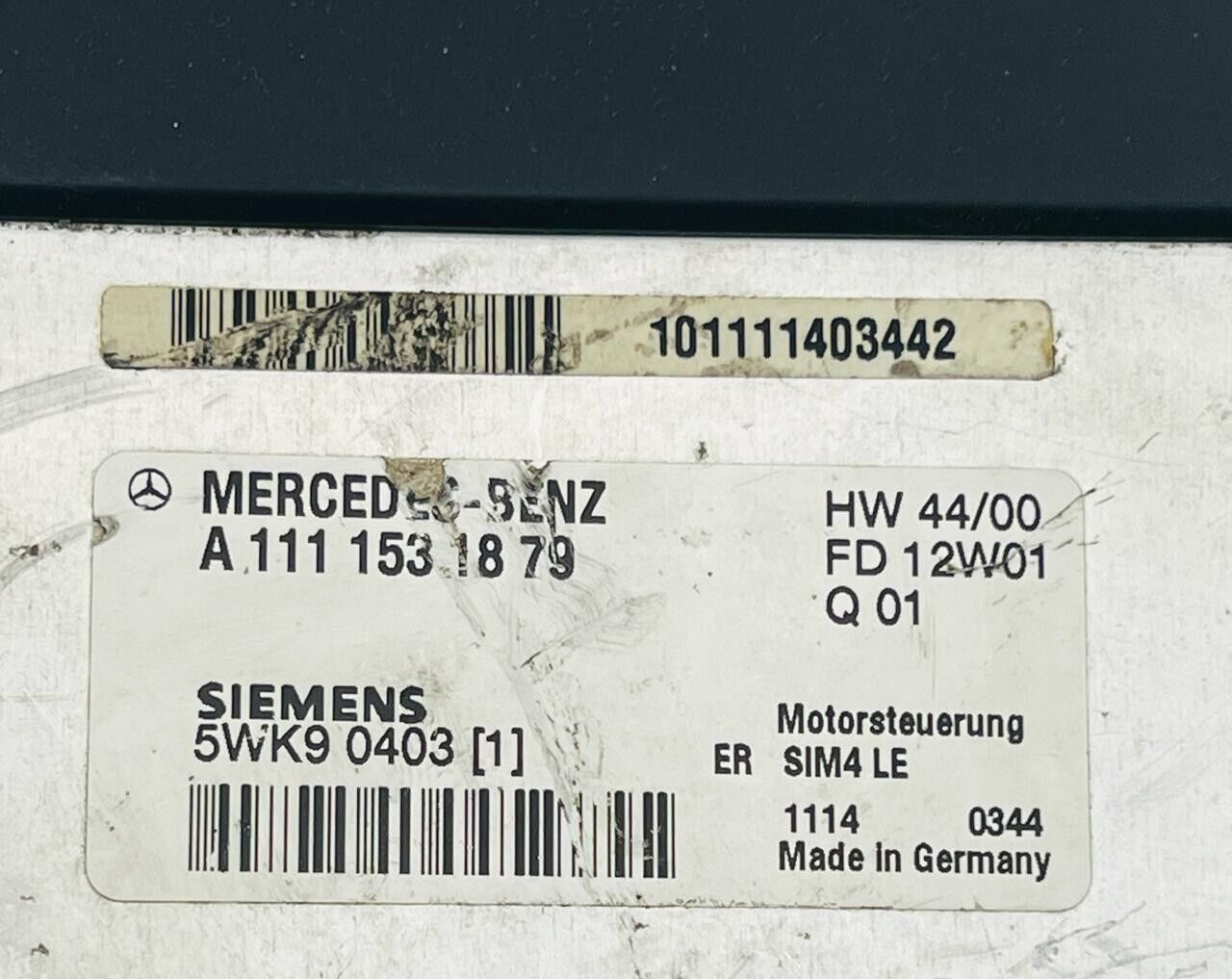 A1111531879 UCE / 5WK90403 / 920865 ECU FOR MERCEDES-BENZ C-CLASS - OEM Mercedes-Benz Engine Control Unit
