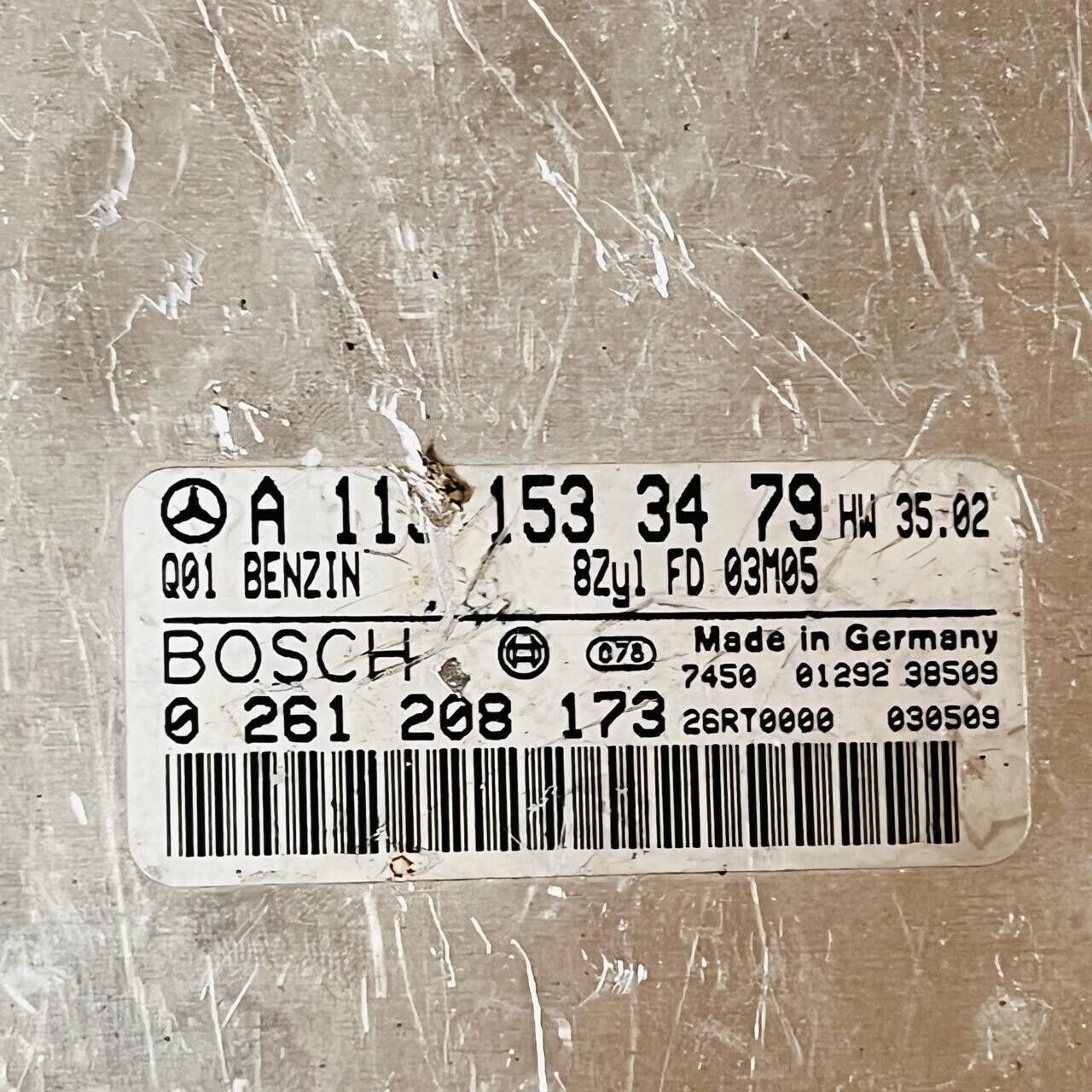 03-06 Mercedes W220 S430 SL500 ECU Engine Control 1131538679 0261208173 – OEM Mercedes-Benz Engine Control Unit