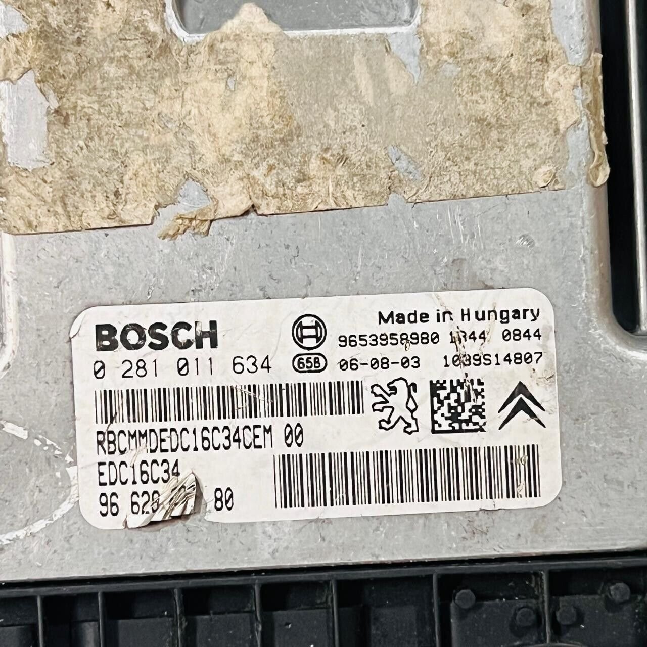Peugeot Engine Control Unit ECU - 9662872280 0281011634 EDC16C34 - OEM peugeot Engine Control Unit