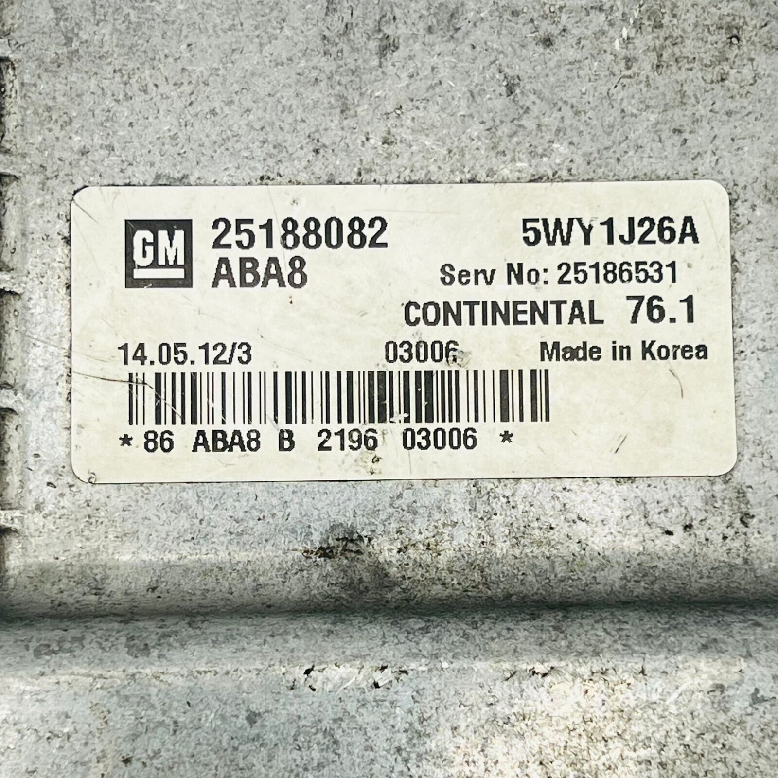 2011-2016 Holden Cruze Chevrolet ECU ECM PCM Engine Computer 25188082 5WY1J26A - OEM Chevrolet Engine Control Unit