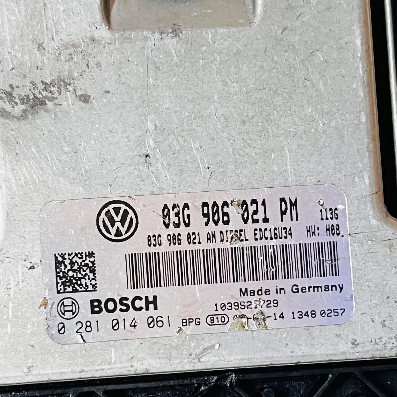 2006 2008 VW JETTA 1.9 TDI Engine Control MODULE ECM 03G906021PM 0281014061 - OEM Volkswagen Engine Control Unit