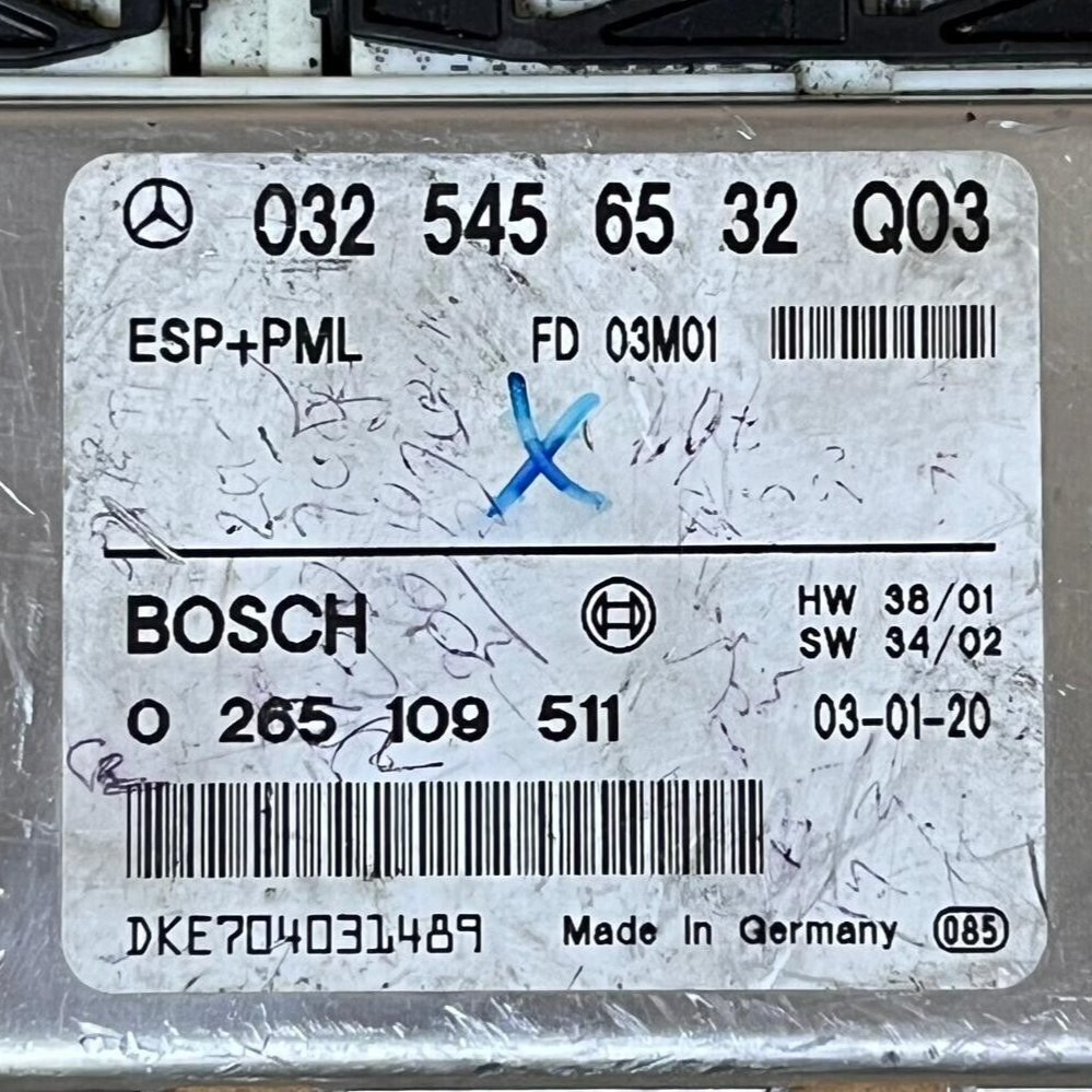 03-06 E500 E350 E320 W211 ABS ESP+PML BRAKE CONTROL MODULE #0325456532 - OEM Mercedes-Benz Engine Control Unit