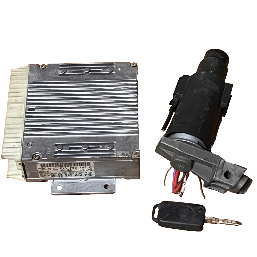 96-97 Mercedes R129 SL500 Steering Ignition Lock Key Set A0205455032 0261204140 - OEM Mercedes-Benz Keyless Entry Control Module