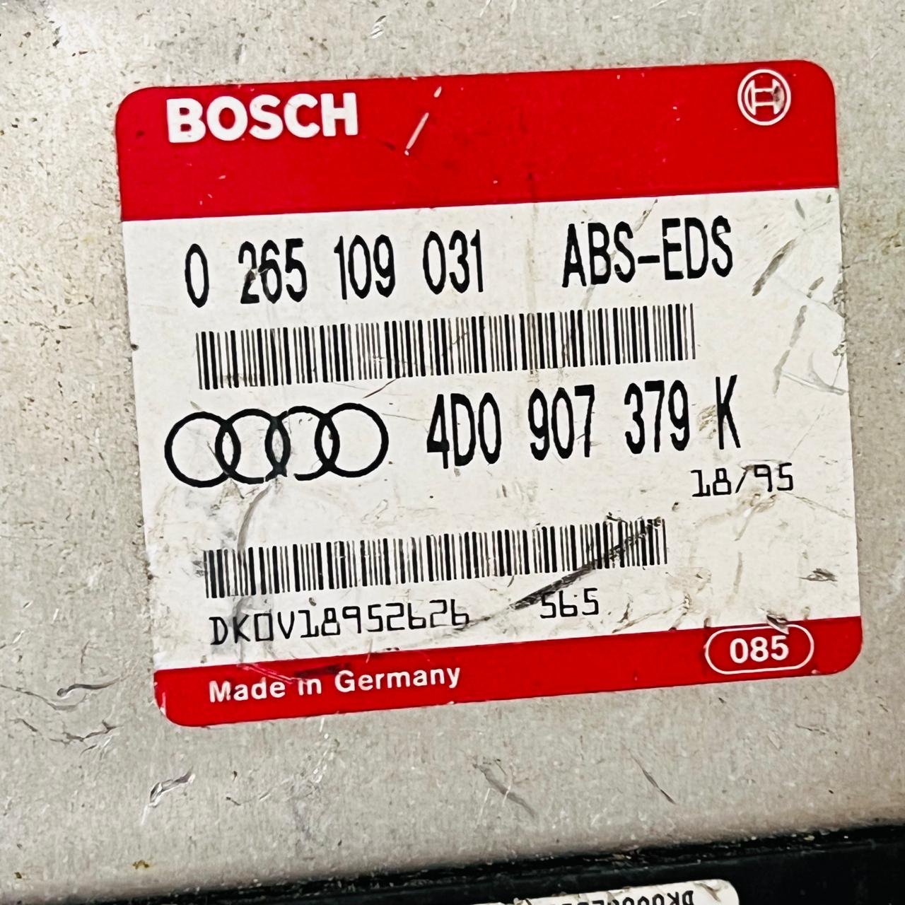Audi A4 A6 ABS ECU Control Module Unit 0265109031 4D0907379K - OEM Audi Engine Control Unit