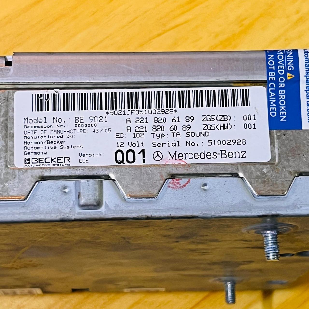 PARTS ONLY A2218706189 Harman Kardon Amplifier A2218206089 Fits Mercedes W221 S Class OEM - OEM Mercedes-Benz Audio Amplifier